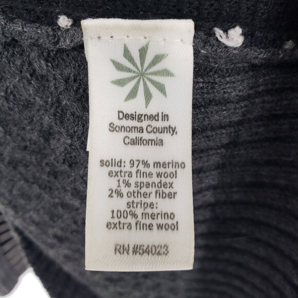 Athleta Merino Wool Turtleneck Sweater XXS Side Striped Textured Charcoal Gray - Picture 8 of 8